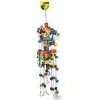 Avi One Parrot Toy With Coloured Wood, Rope, Solid Block, Beads & Bell - 108cm - Large/Jumbo