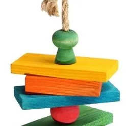 Avi One Wooden Blocks With Beads Parrot Toy - 11cm X 36cm -Bird Food Sales 9325136149173A 2