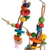 Avi One Parrot Toy Wooden Beads With Leather - 20x31cm