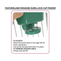 Featherland Paradise Sure-Lock Cup Bird Feeder Small 295ml 7 Featherland Paradise Sure-Lock Cup Bird Feeder Small 295ml -Bird Food Sales 96 26615 2