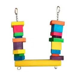 Cheeky Bird Block Swing Coloured Wooden Bird Toy