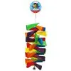 Cheeky Bird Triangle Spiral Coloured Wooden Bird Toy -Bird Food Sales ACBTS